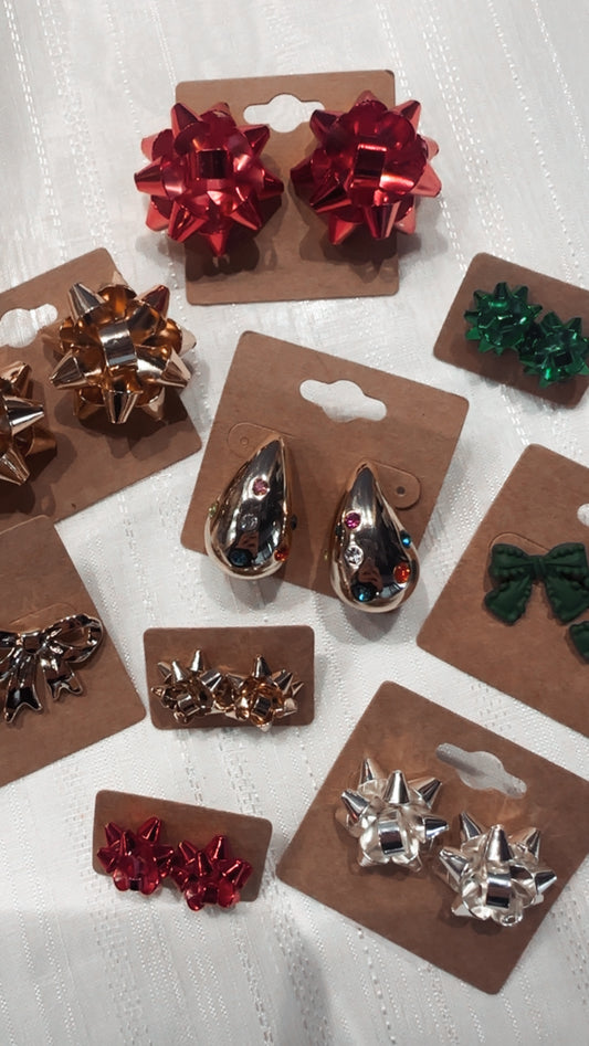 Bow Christmas Earrings