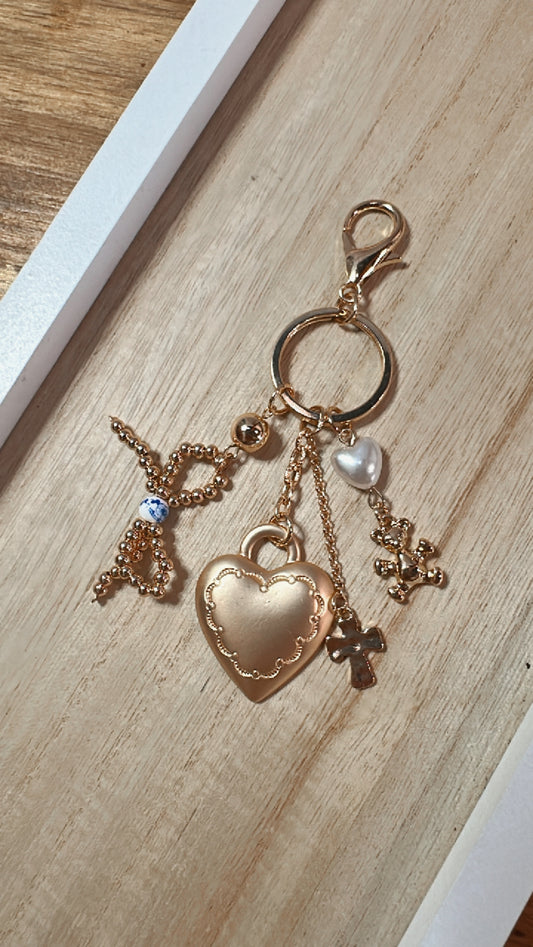 Blue Bow Charm Keychain