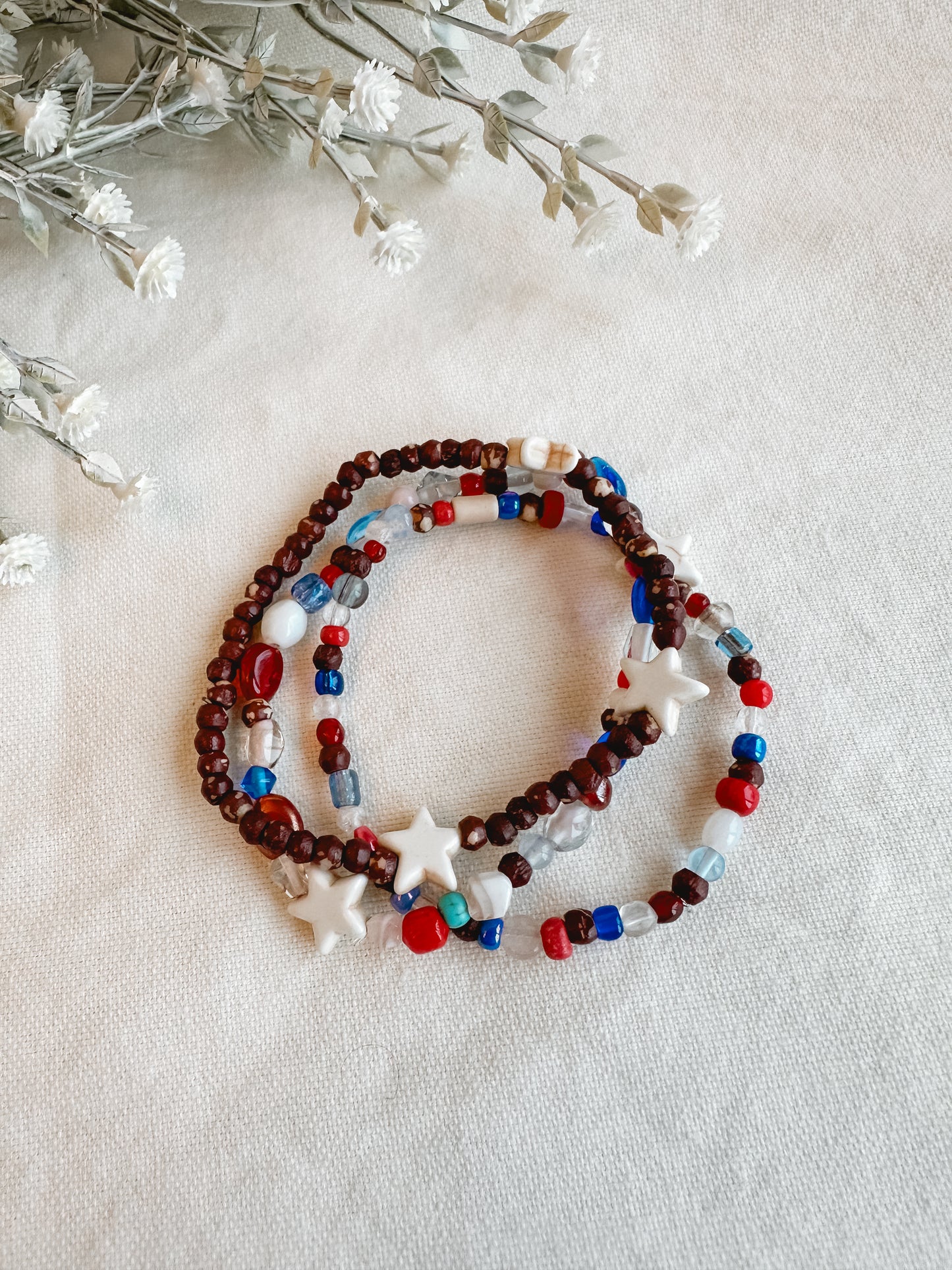 Red White + Blue Bracelet Set