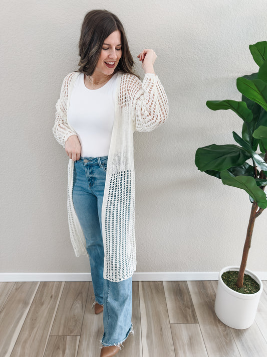 Open Knit Maxi Cardi