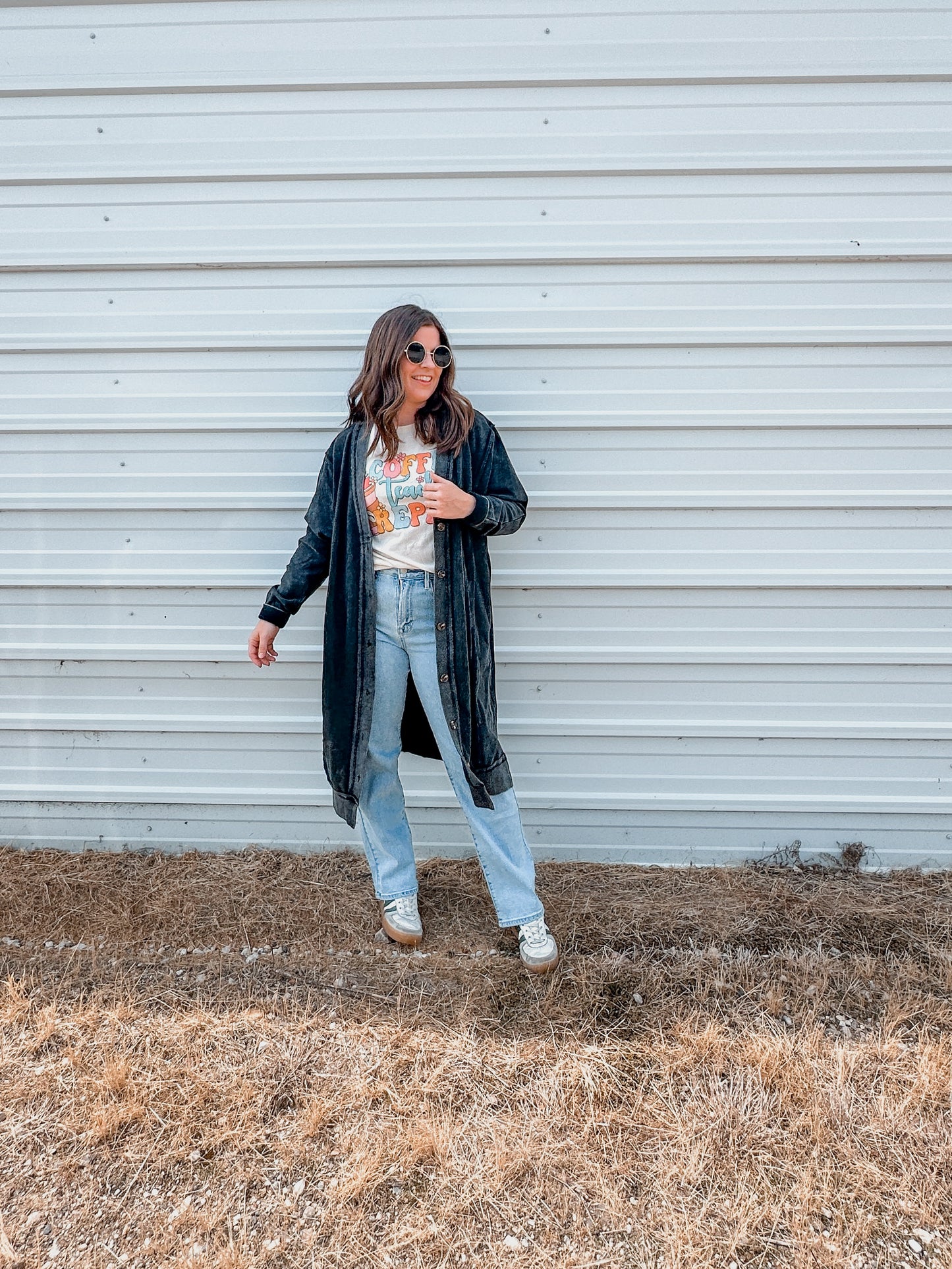 Vintage Black Duster Shacket