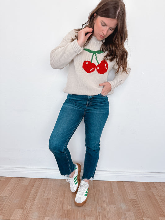 High Rise Raw Hem Straight