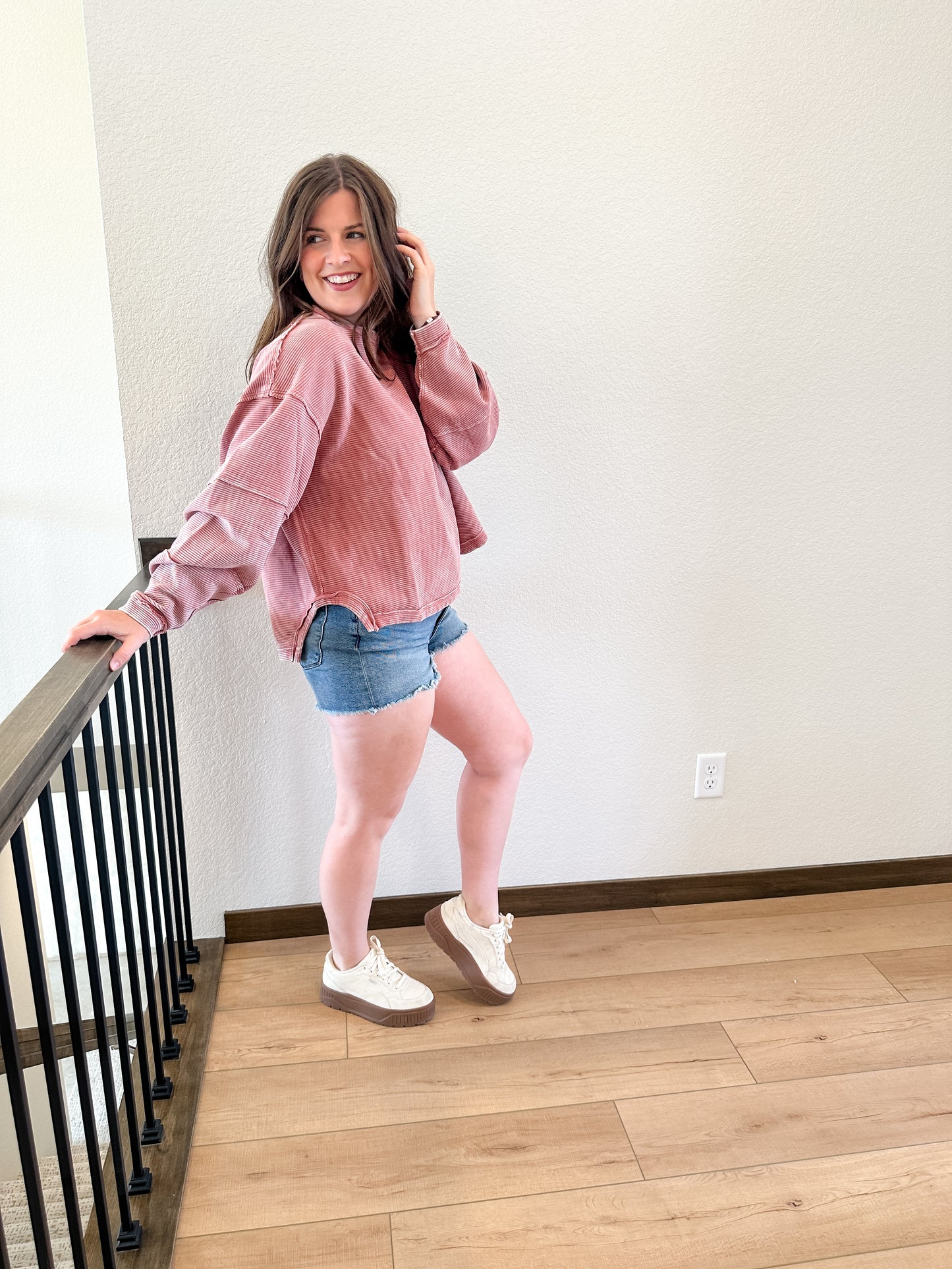 Soft Rose Ribbed Pullover