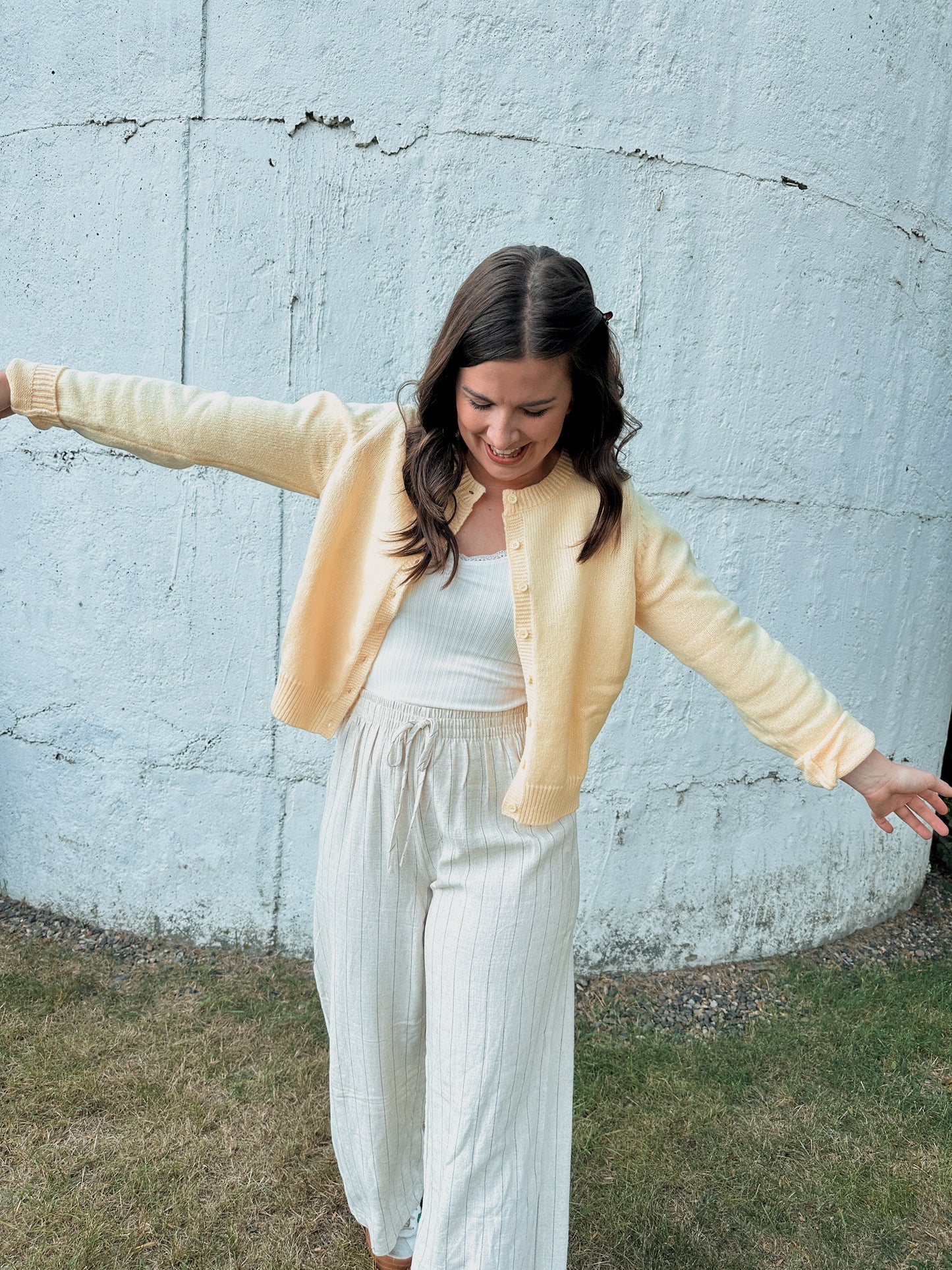 Basic Yellow Cardigan