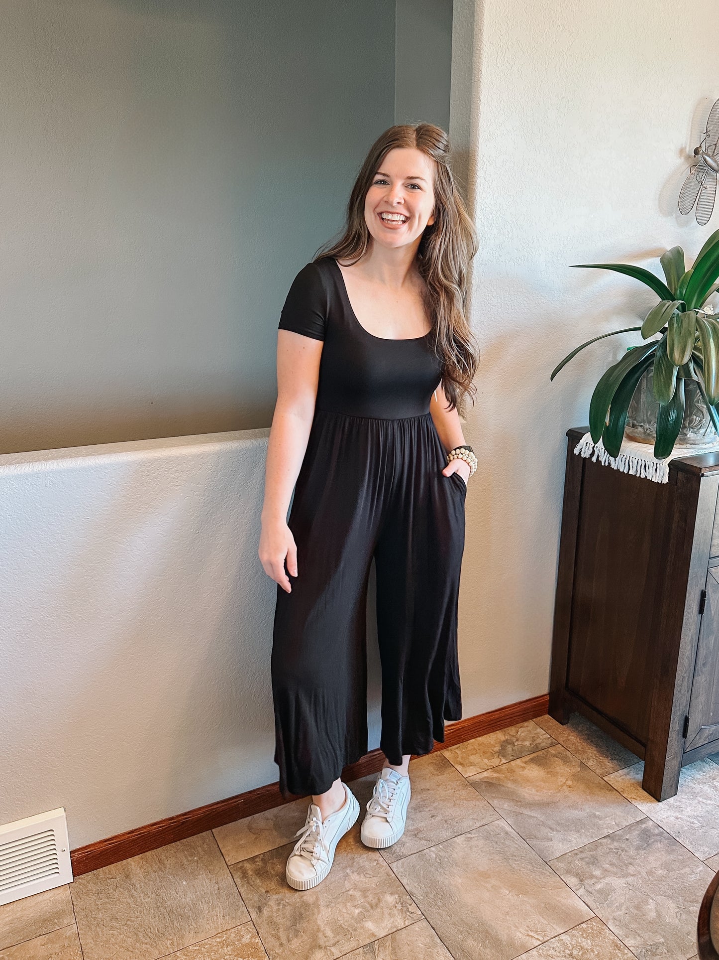 Black Double Layered Jumpsuit