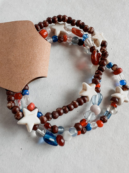 Red White + Blue Bracelet Set