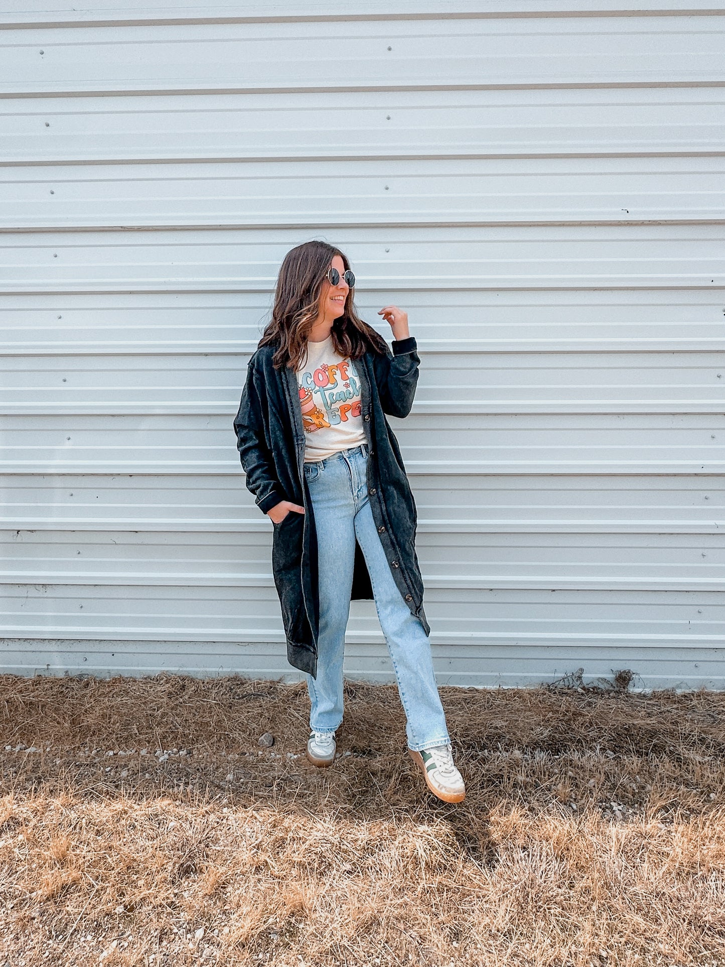 Vintage Black Duster Shacket