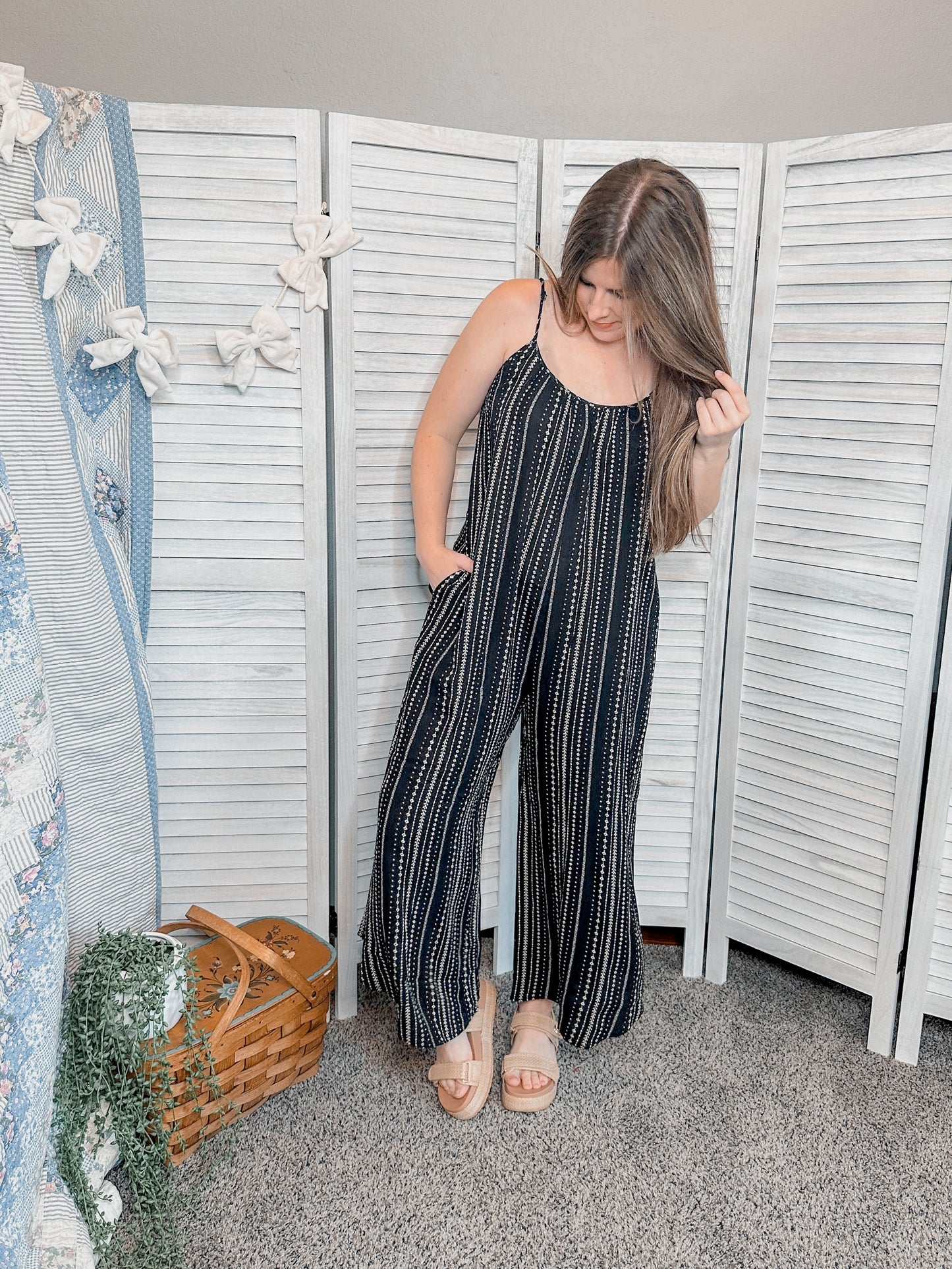 Black Printed Breezy Jumpsuit