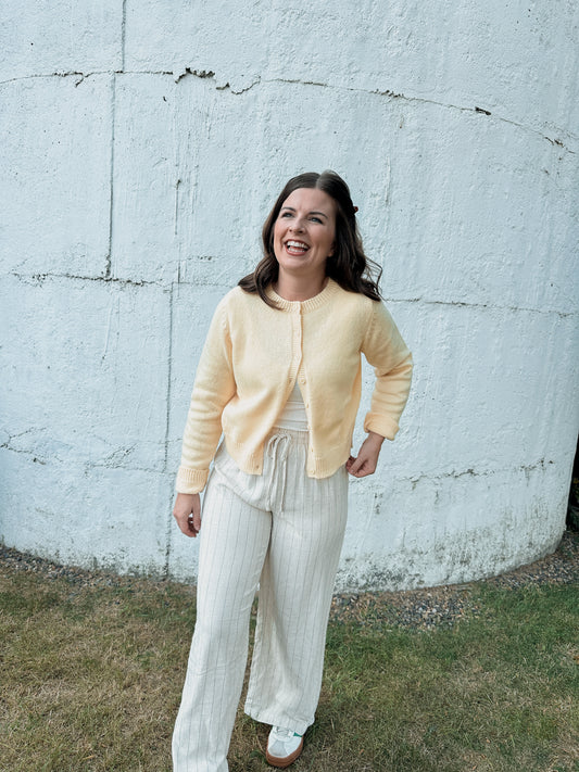 Basic Yellow Cardigan