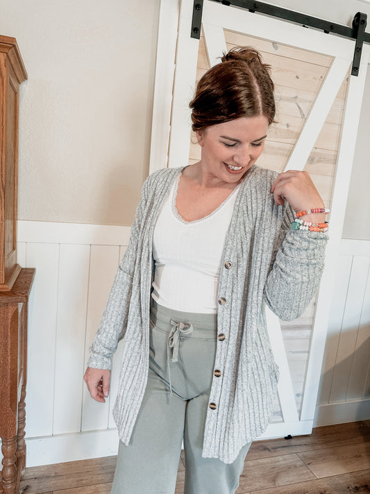 Heather Grey Cardigan