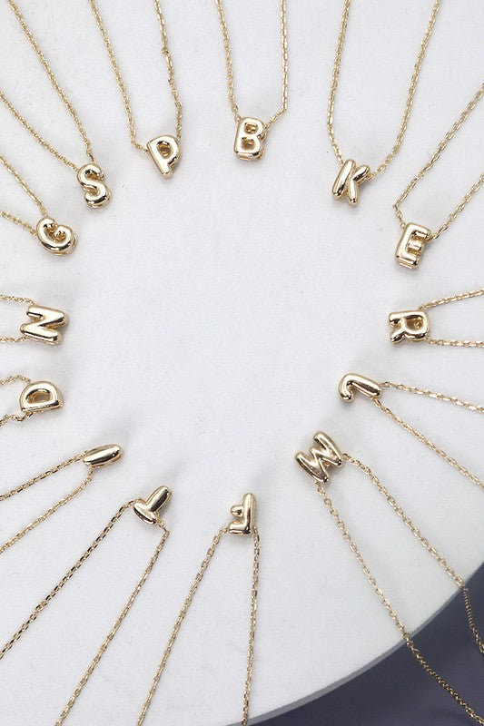 Dainty Bubble Initial Necklace