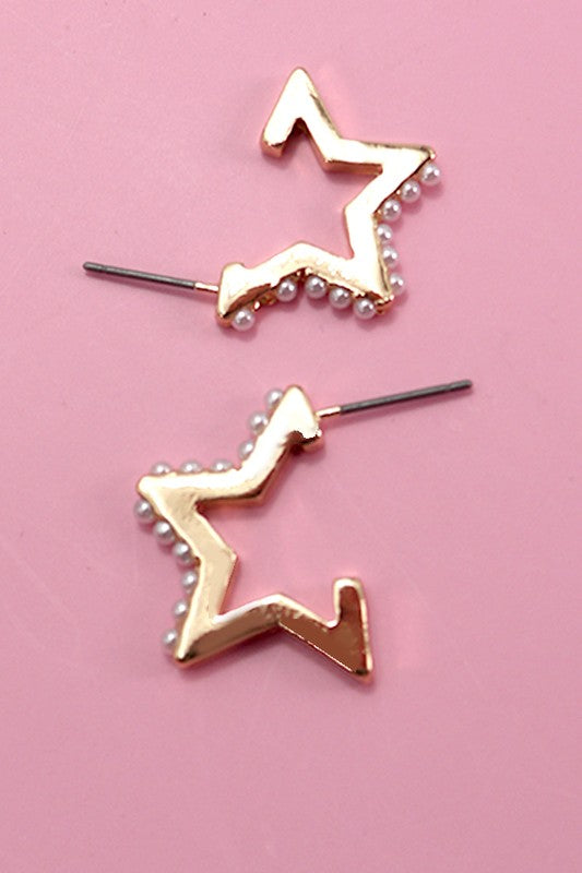 Pearl Star Earrings