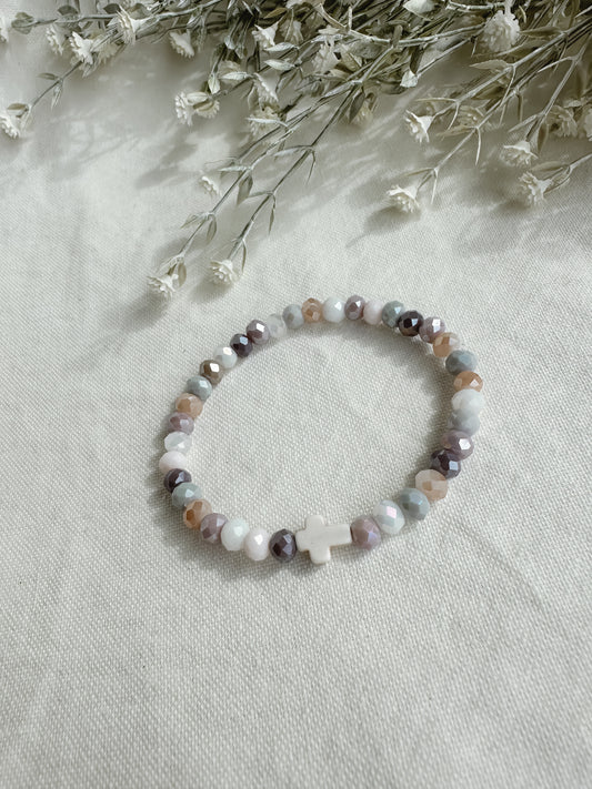 Cream Cross Bracelet