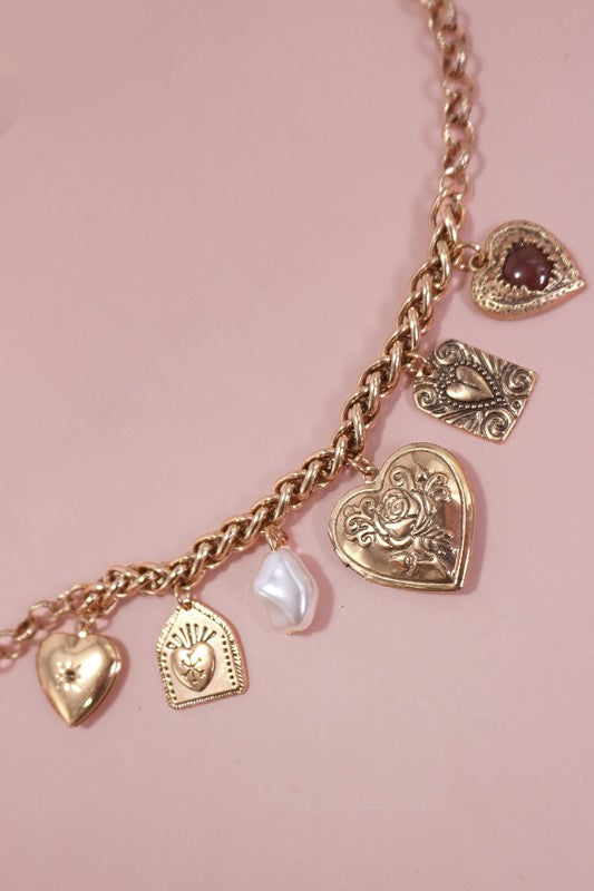 Heart Locket Charm Necklace