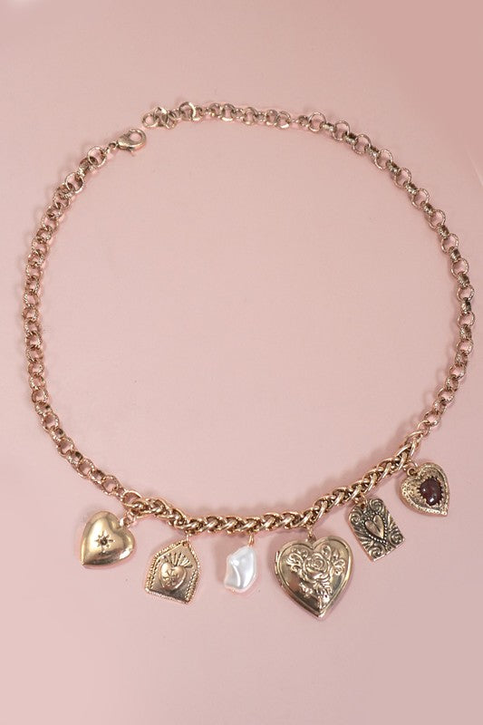 Heart Locket Charm Necklace