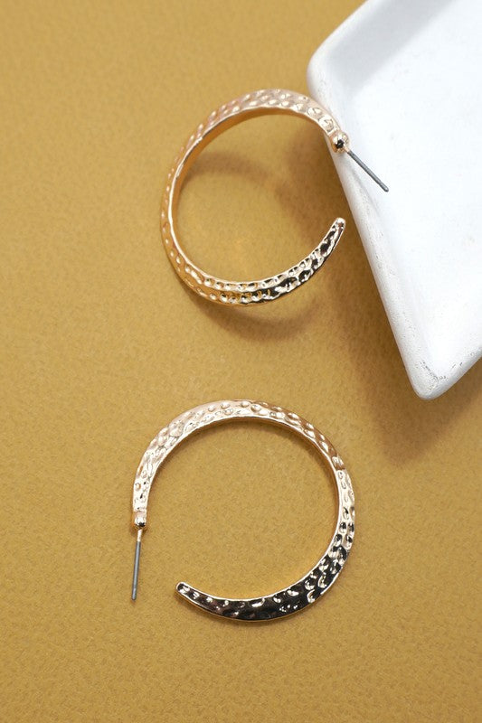 Hammered Hoop Earrings