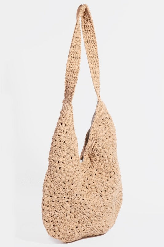 Braided Ivory Hobo Bag