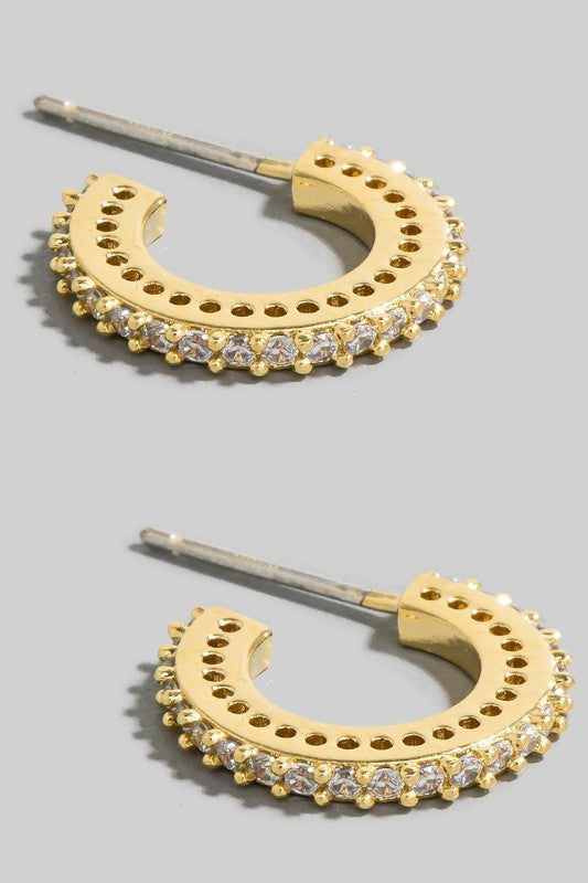 Gold Pave Hoop Earrings