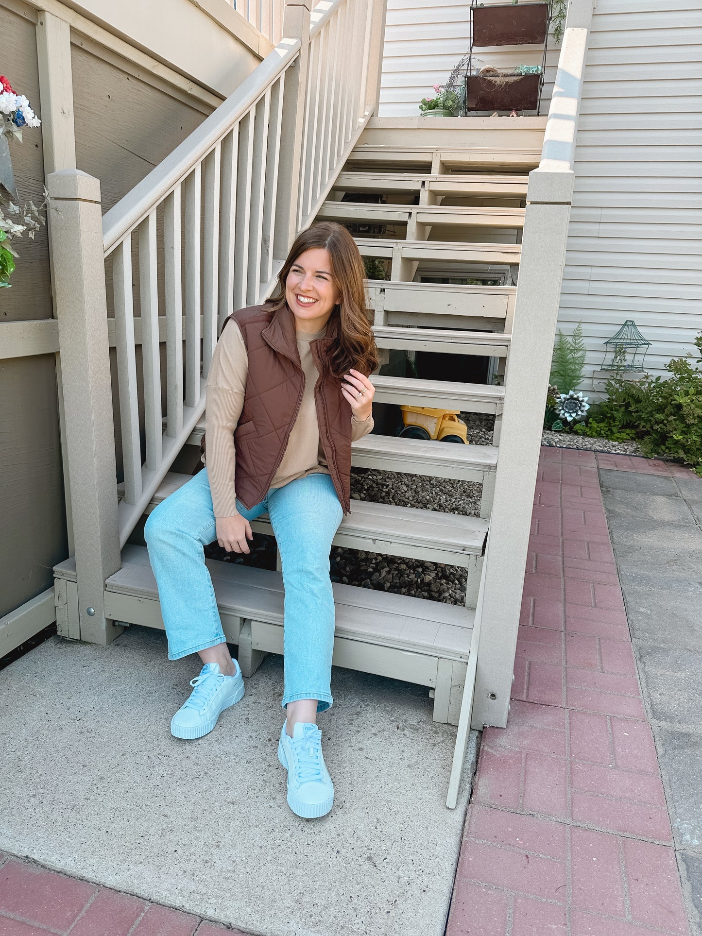 Chocolate Quilted Puffer Vest