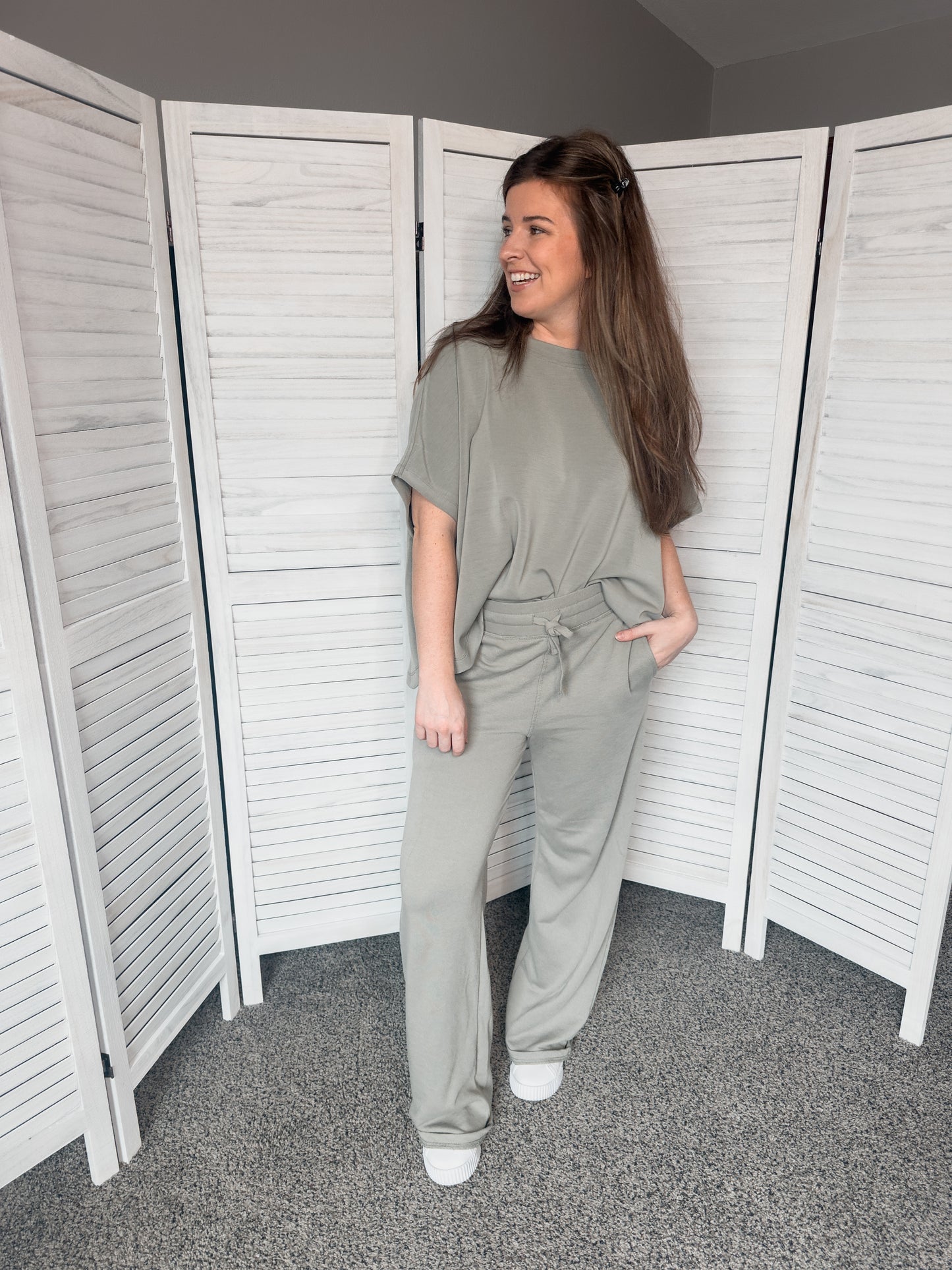 French Terry Wide Leg Pants