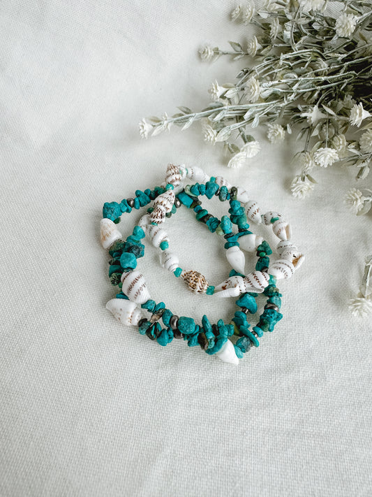 Turquoise Shell Bracelet Set
