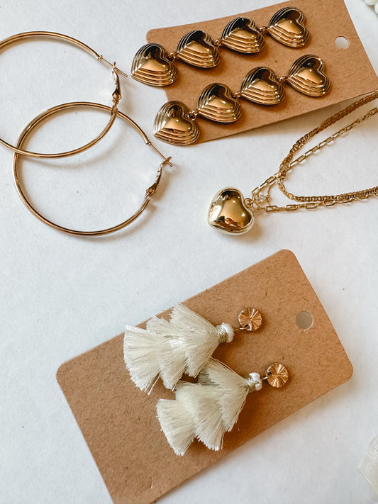 Cream Tassle Earrings