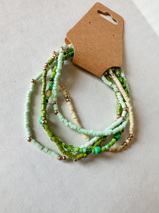 Green Bracelet Stack