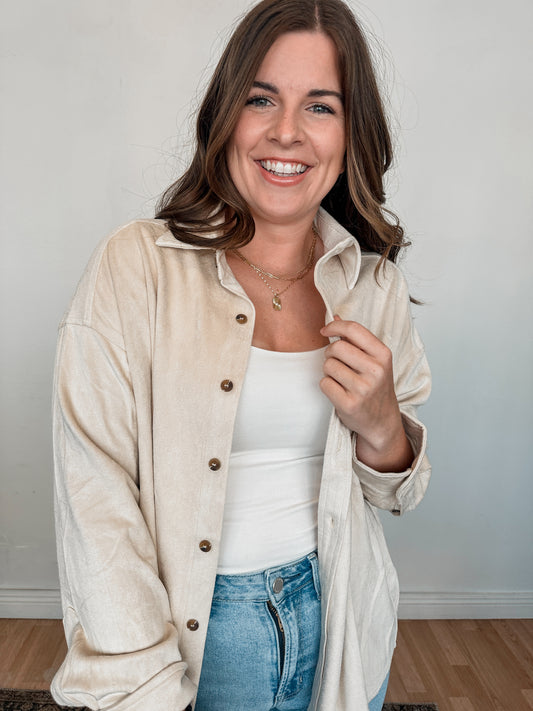Bone Suede Jacket