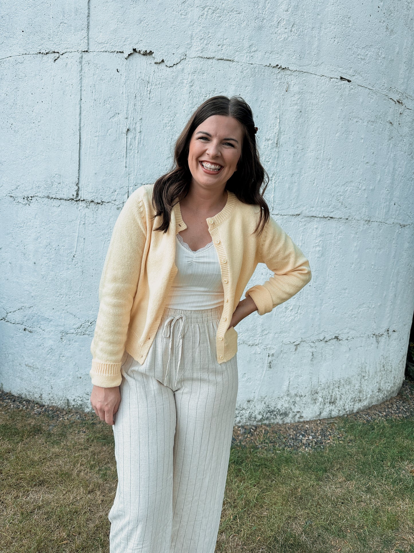 Basic Yellow Cardigan