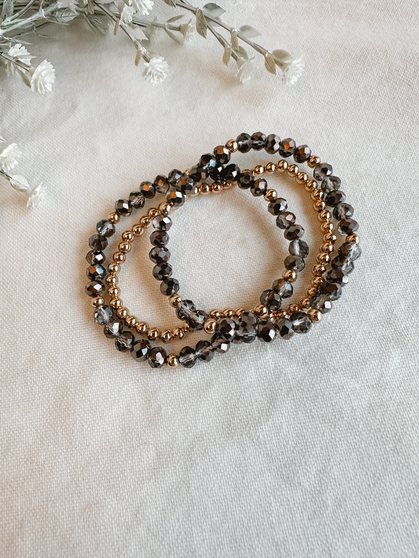 Charcoal Shimmer Bracelet Set