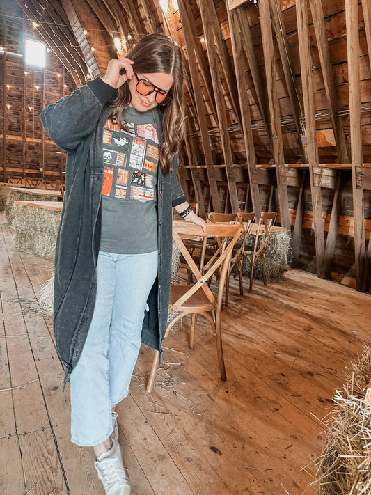 Vintage Black Duster Shacket