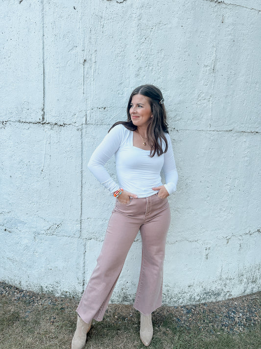 Fitted Square Neck Longsleeve