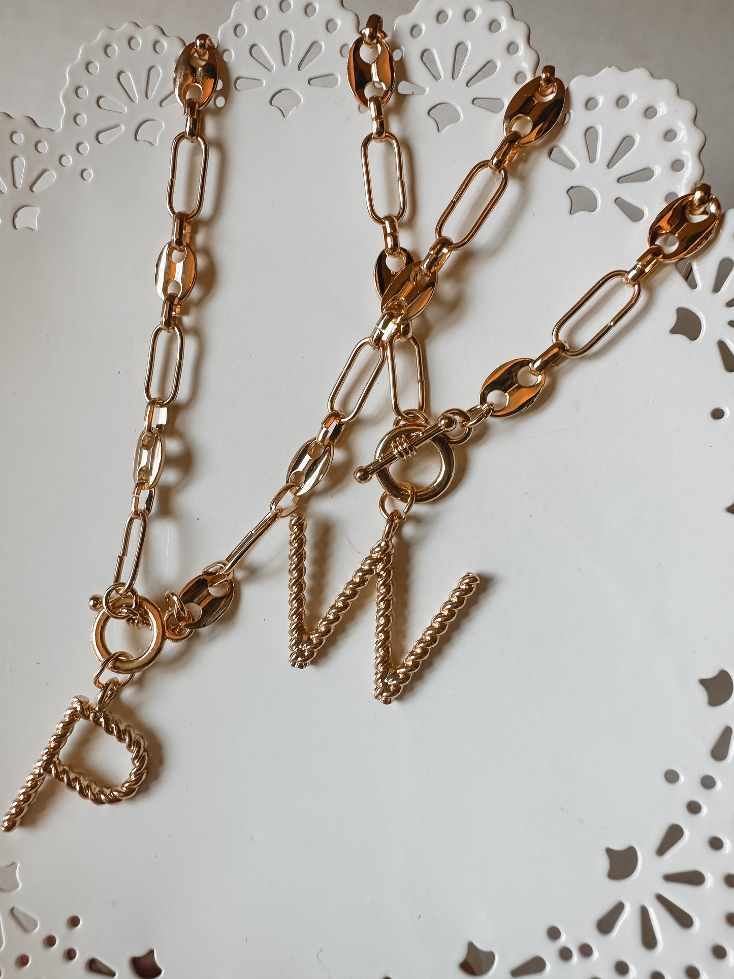 Chunky Chain Initial Necklace