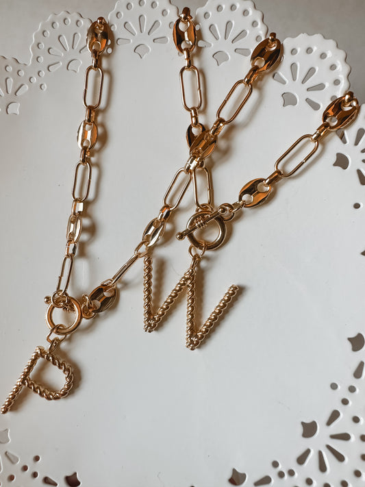 Chunky Chain Initial Necklace