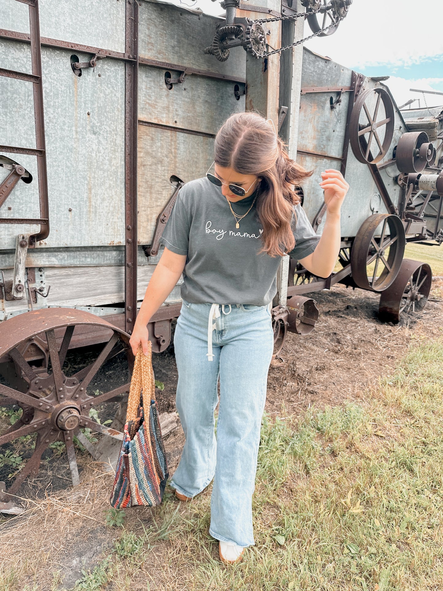 Tie Front Wide Leg Jeans