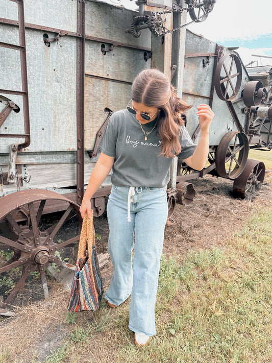 Tie Front Wide Leg Jeans