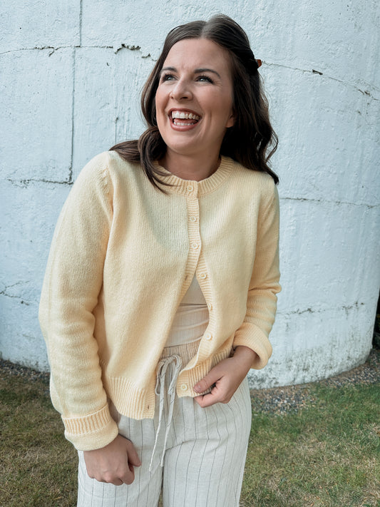 Basic Yellow Cardigan