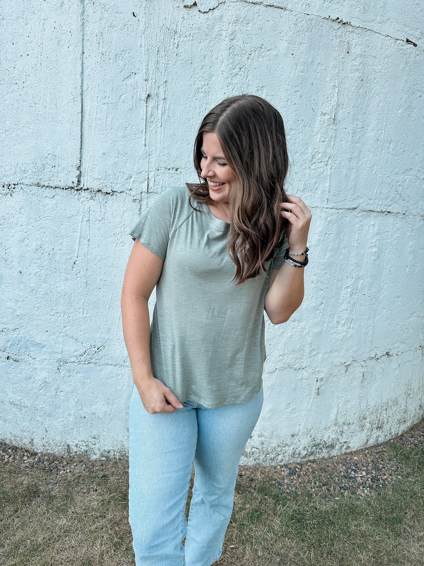 Olive Cotton Slub Tee