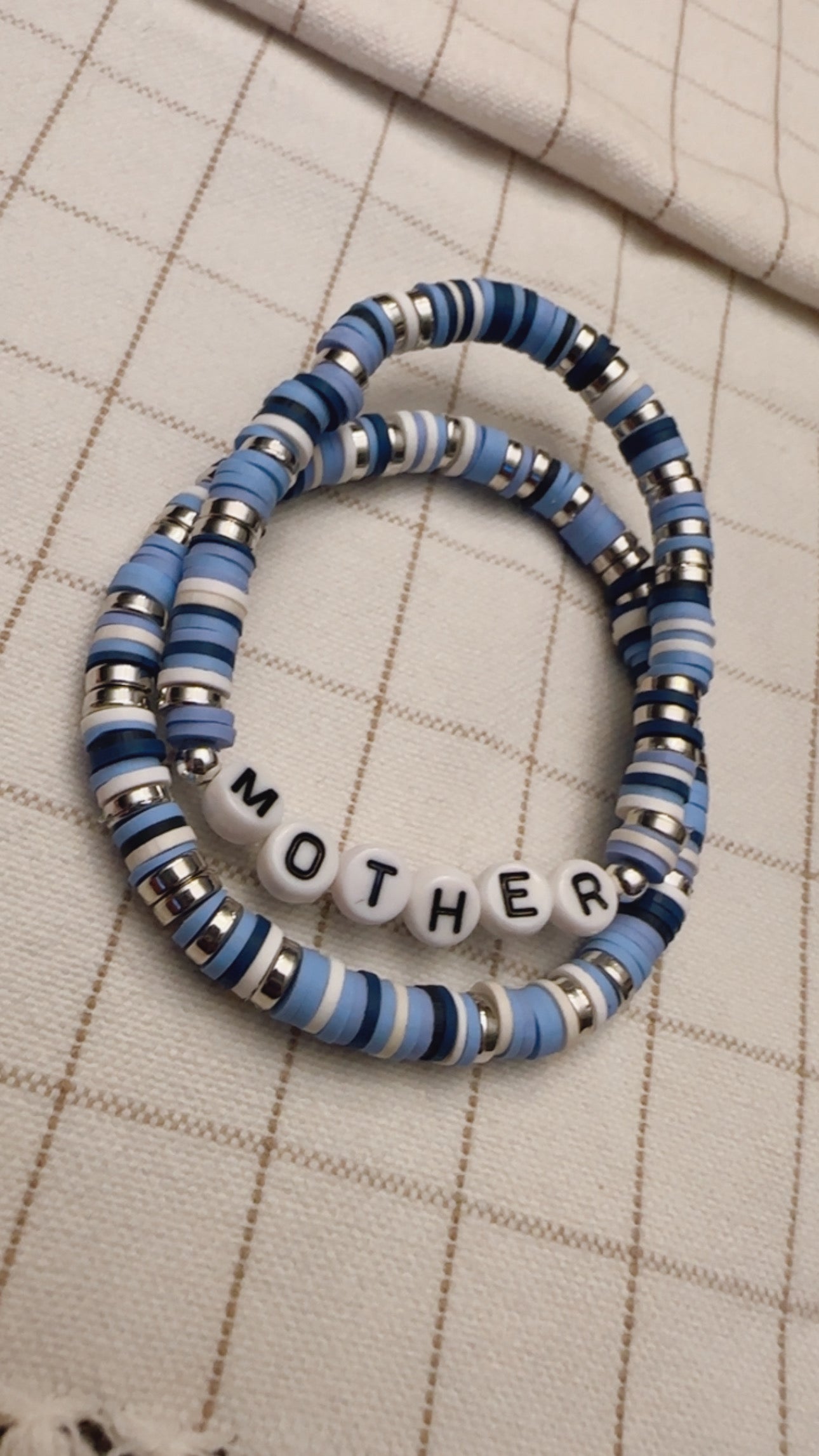 Blue/Silver Mother Bracelet Set