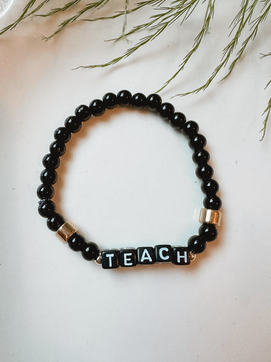 Black Teach Stretch Bracelet
