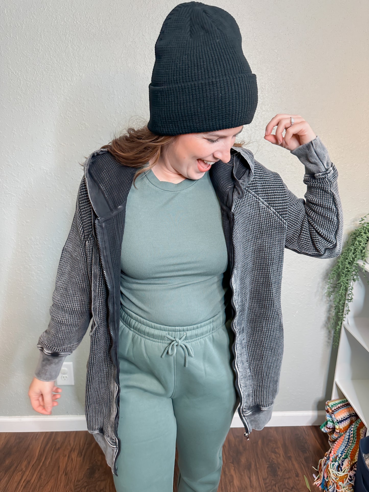 Waffle Mineral Washed Jacket