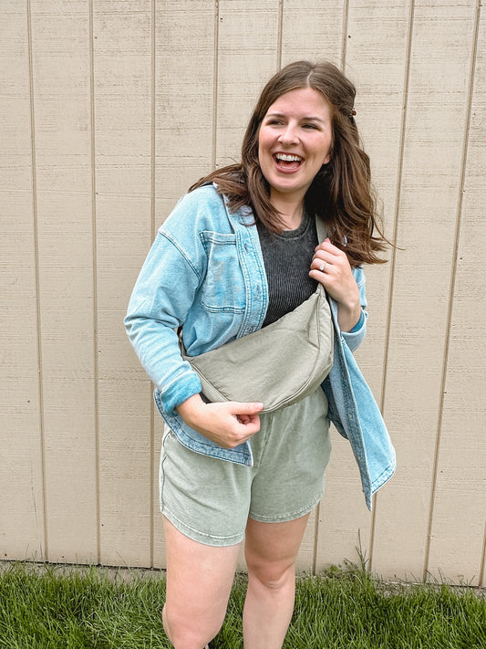 Sage Nylon Sling Bag