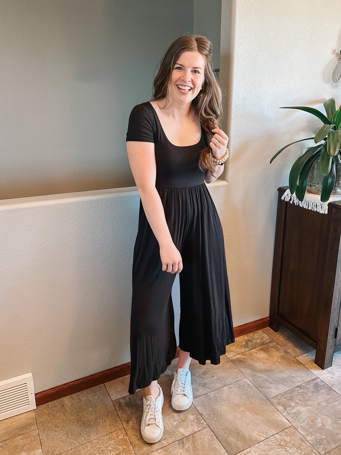 Black Double Layered Jumpsuit