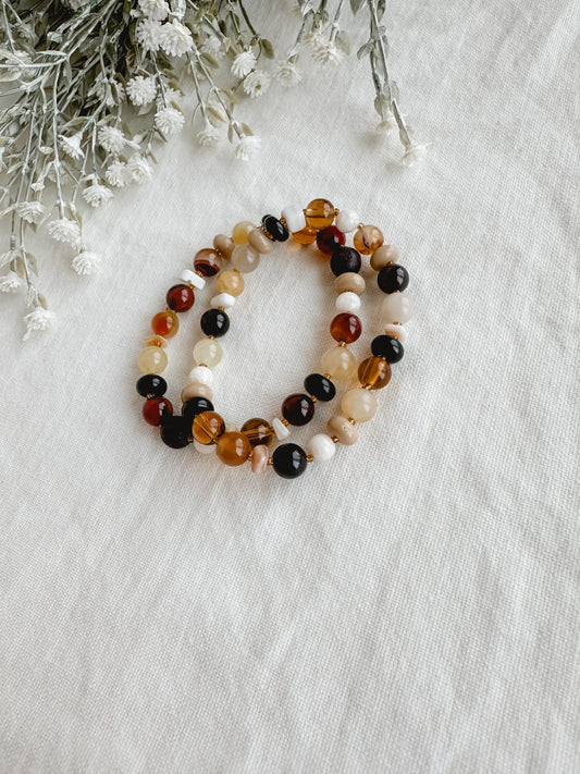 Mixed Semiprecious Stone Bracelet Set
