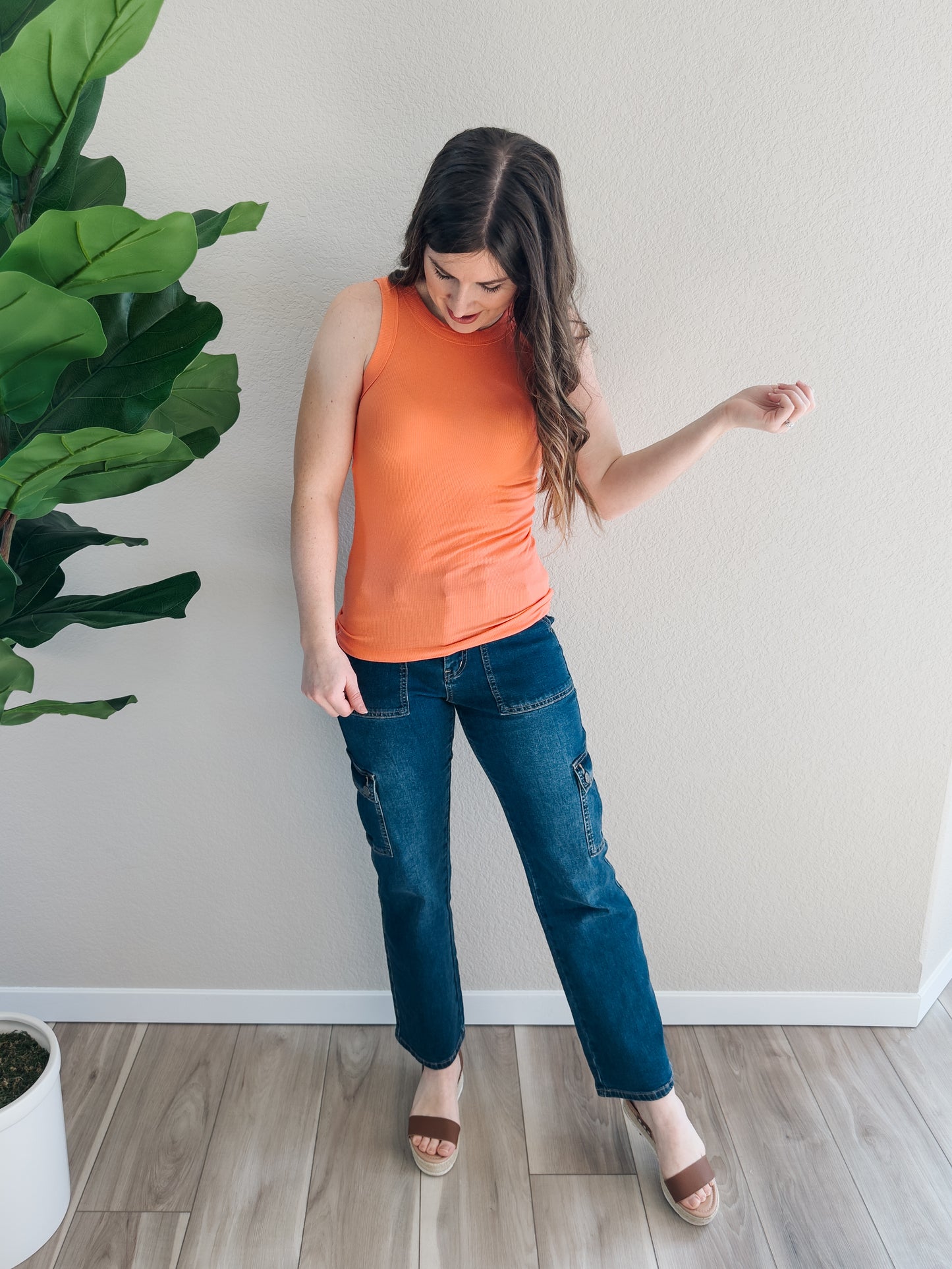 Dark Denim Cargo Pants