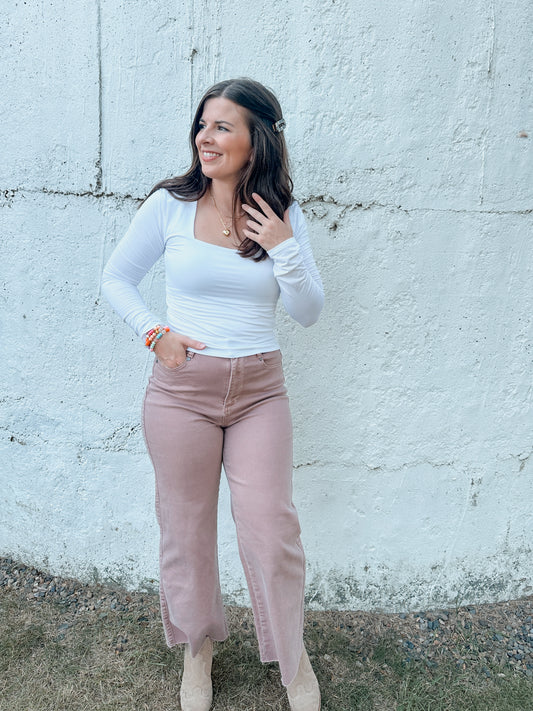 Fitted Square Neck Longsleeve