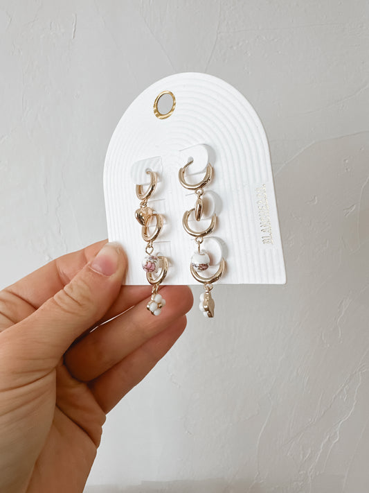 Enamel Drop Huggie Earrnings