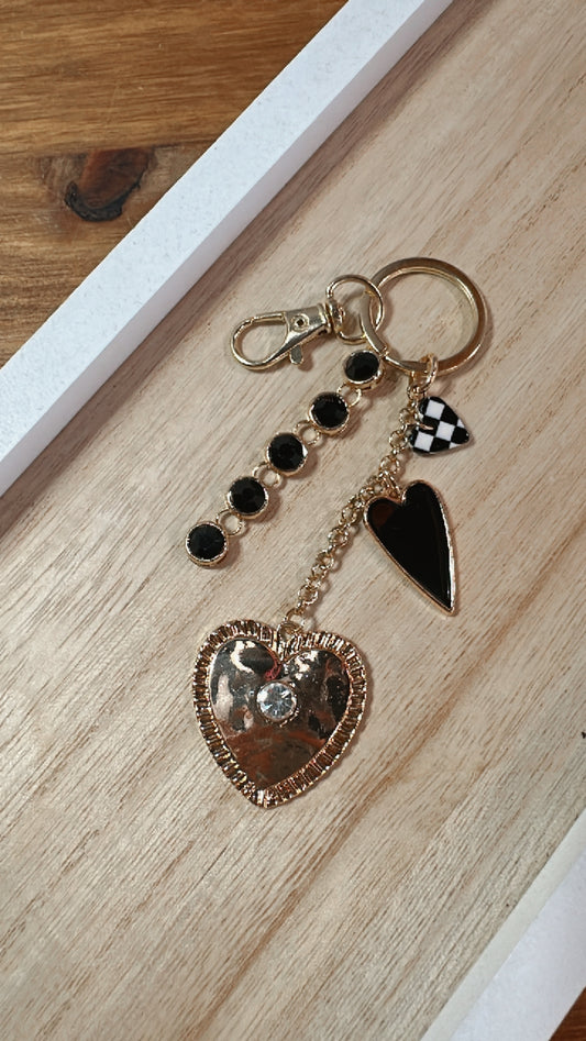 Black Hearts Keychain