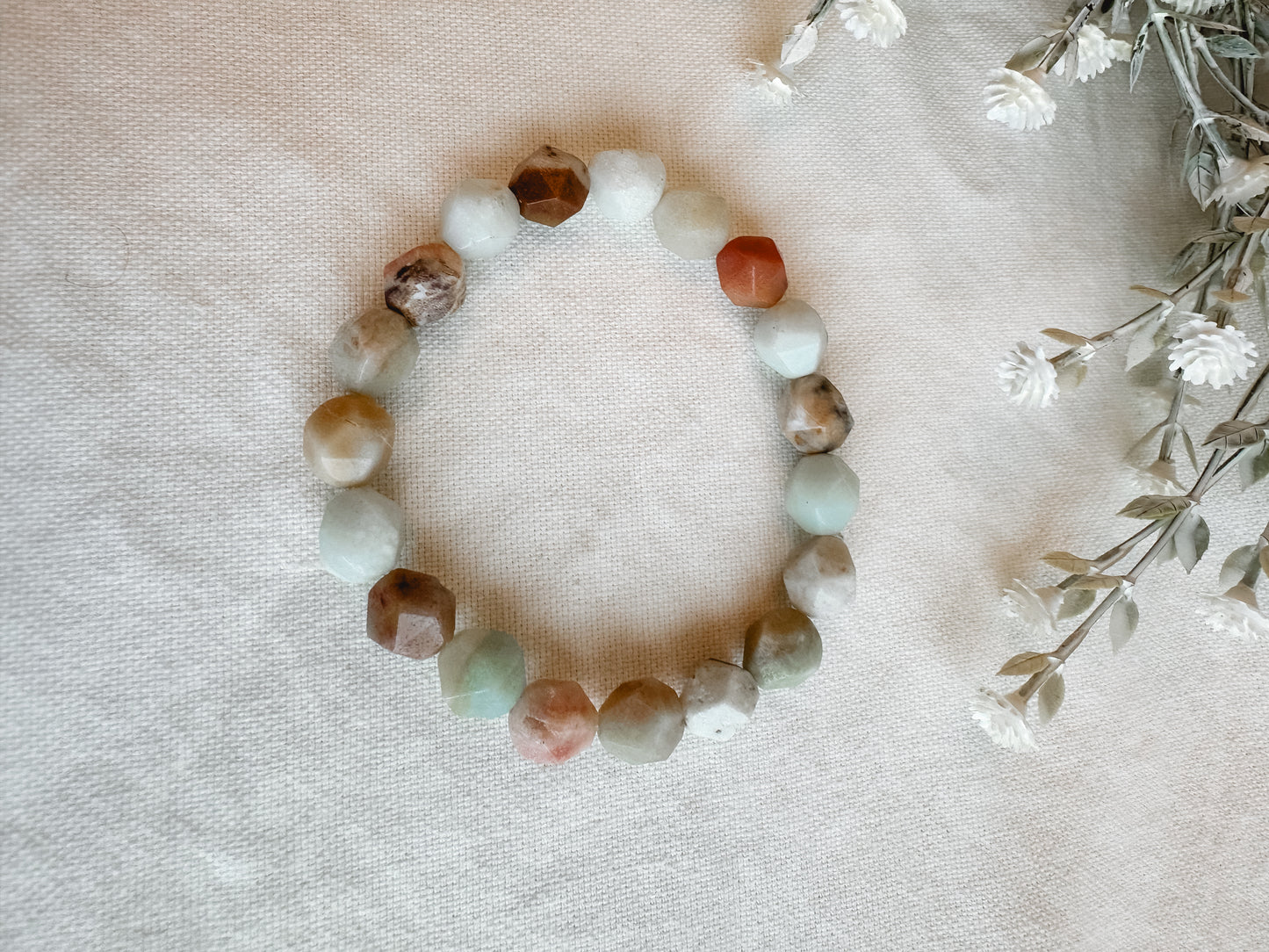 Faceted Amazonite Gemstone Bracelet