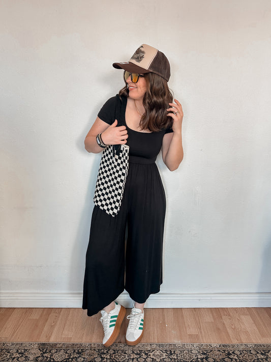 Black Double Layered Jumpsuit